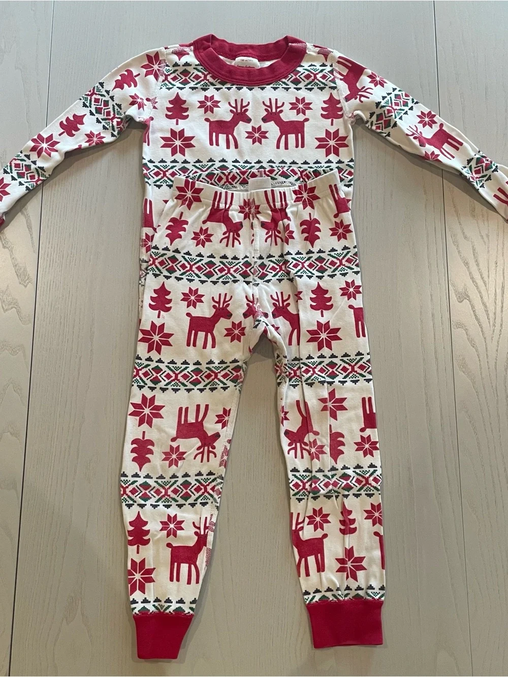 Hanna Andersson Holiday Dear Deer HannaJams Cotton Pajama Set - Size 4 100